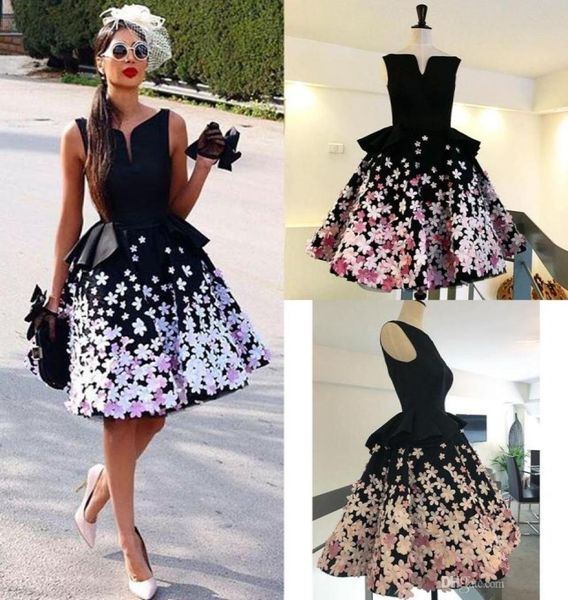 lovely short black evening dresses with hand made 3d floral puffy a line vinatge prom gowns custom made6103023, Black;red
lovely short black evening dresses with hand made 3d floral puffy a line vinatge prom gowns custom made6103023, Black;red