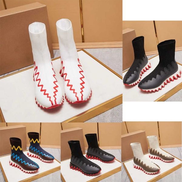 women men high boots split black white designer knitted elastic insole anti-skid casual shoes
women men high boots split black white designer knitted elastic insole anti-skid casual shoes