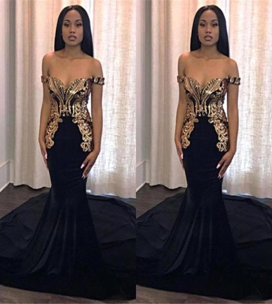 black mermaid prom party dresses 2019 with gold appliques elegant off shoulder long african custom evening gowns8633630
black mermaid prom party dresses 2019 with gold appliques elegant off shoulder long african custom evening gowns8633630