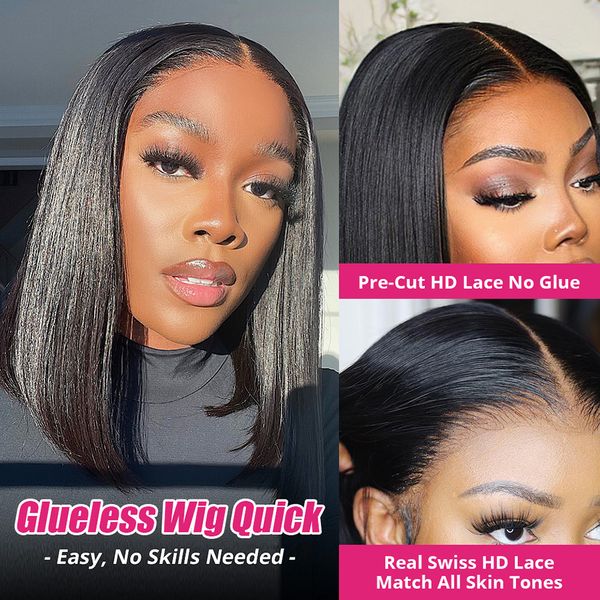 short bob wig lace front human hair wigs 13x4 glueless wig human hair ready to wear pre cut straight lace front wigs preplucked, Black;brown
short bob wig lace front human hair wigs 13x4 glueless wig human hair ready to wear pre cut straight lace front wigs preplucked, Black;brown