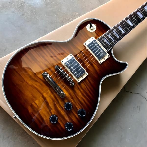 custom lp electric guitar instrument, optional color, good tiger pattern, with tremolo
custom lp electric guitar instrument, optional color, good tiger pattern, with tremolo