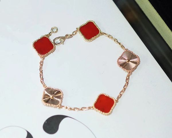 with box luxury clover four designer fashion charm bracelets for girls diamond women rose gold red brand bracelet wedding party jewelry, Golden;silver
with box luxury clover four designer fashion charm bracelets for girls diamond women rose gold red brand bracelet wedding party jewelry, Golden;silver