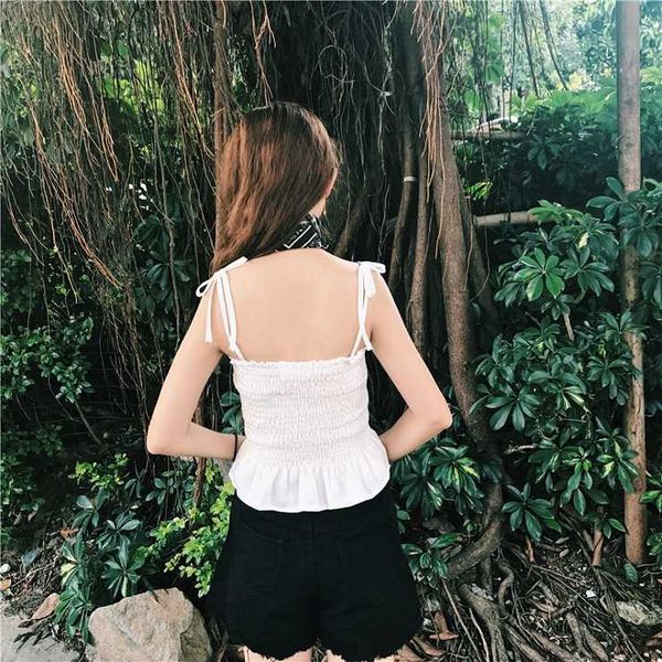 pcs moq size korean women's clothing summer new tied with wood ear elastic fold wrapped chest small sling vest znbs, White
pcs moq size korean women's clothing summer new tied with wood ear elastic fold wrapped chest small sling vest znbs, White
