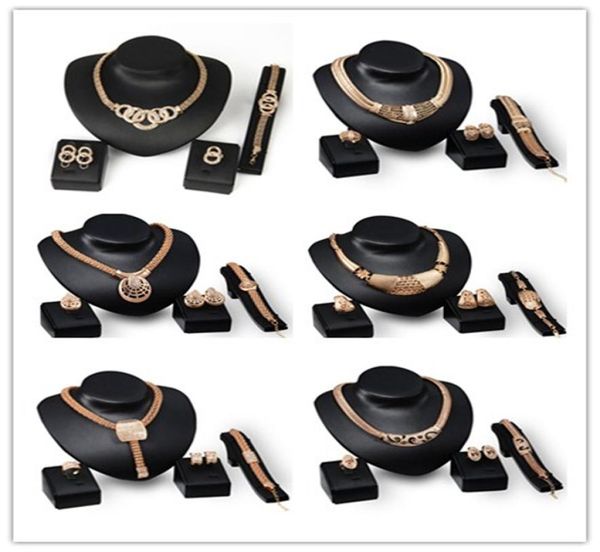 18k gold plated chunky chain statement necklace earrings bracelet ring set for women crystal wedding jewelry sets 6 de2473850, Black 
18k gold plated chunky chain statement necklace earrings bracelet ring set for women crystal wedding jewelry sets 6 de2473850, Black