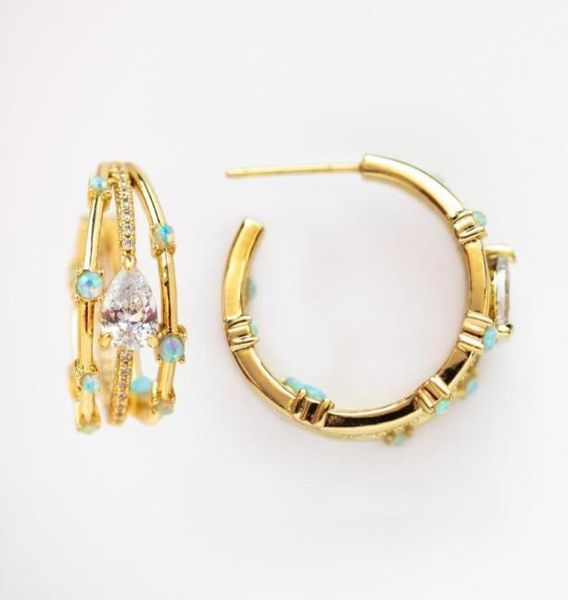 white fire opal earring hoops women wedding bridal gift jewelry with gold filled 3 lines water drop cubic zirconia cz hoop huggi3319181, Golden;silver
white fire opal earring hoops women wedding bridal gift jewelry with gold filled 3 lines water drop cubic zirconia cz hoop huggi3319181, Golden;silver