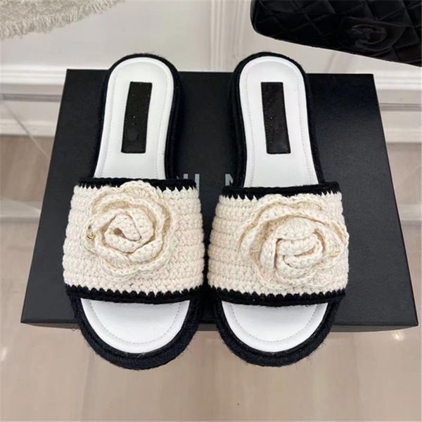 designer women's slippers new knitted color matching hand woven one line sandal flat bottomed flower fashionable and versatile women�, Black
designer women's slippers new knitted color matching hand woven one line sandal flat bottomed flower fashionable and versatile women�, Black