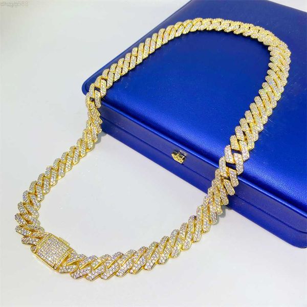 fine men necklace jewelry hip hop mens necklaces moissanite diamond vvs1 cuban link iced out prong chain, Silver
fine men necklace jewelry hip hop mens necklaces moissanite diamond vvs1 cuban link iced out prong chain, Silver