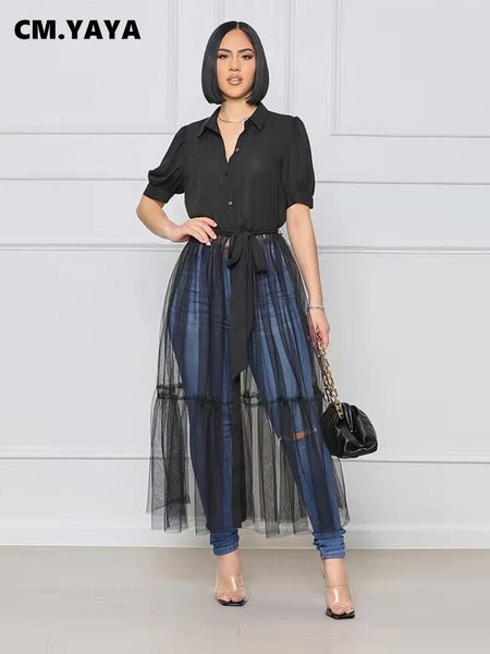dresses cm.yaya elegant mesh patchwork high waist tunic shirt style maxi long dress for women 2022 summer single breasted street dresses, Black;gray
dresses cm.yaya elegant mesh patchwork high waist tunic shirt style maxi long dress for women 2022 summer single breasted street dresses, Black;gray