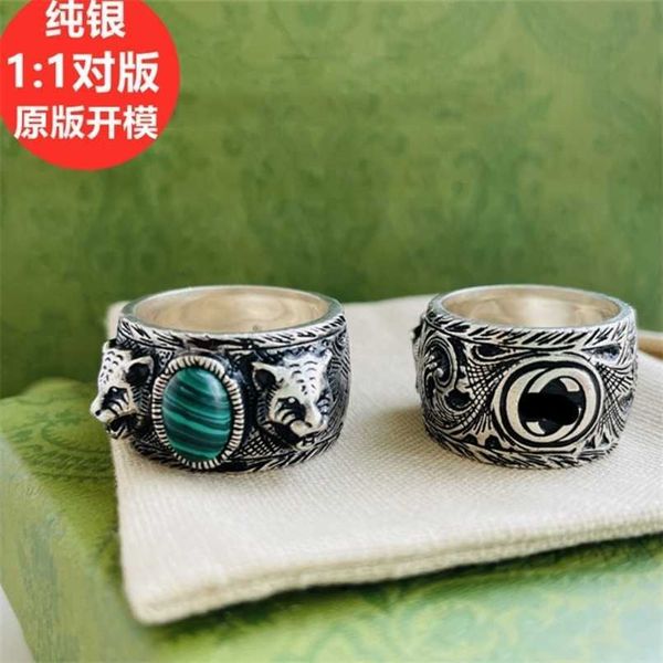 70% off designer jewelry bracelet necklace 925 garden series old carved malachite head men's women's personalized ring, Silver
70% off designer jewelry bracelet necklace 925 garden series old carved malachite head men's women's personalized ring, Silver