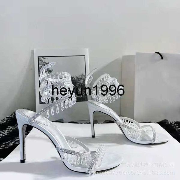 2022 new crystal pendant snake sandals water diamond ankle wrapped high heel women's shoes, Black
2022 new crystal pendant snake sandals water diamond ankle wrapped high heel women's shoes, Black