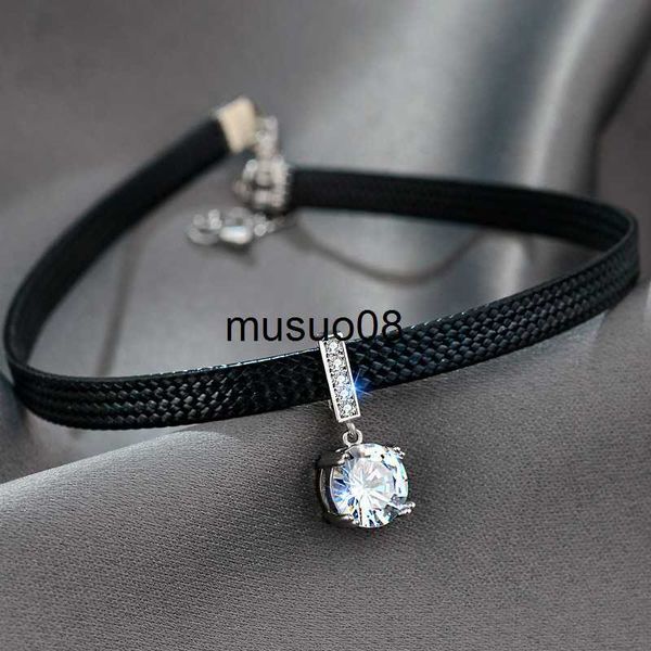 pendant necklaces glitter zircon geometric pendant choker black leather short necklace for women temperament aesthetic jewelry accessories j, Silver
pendant necklaces glitter zircon geometric pendant choker black leather short necklace for women temperament aesthetic jewelry accessories j, Silver