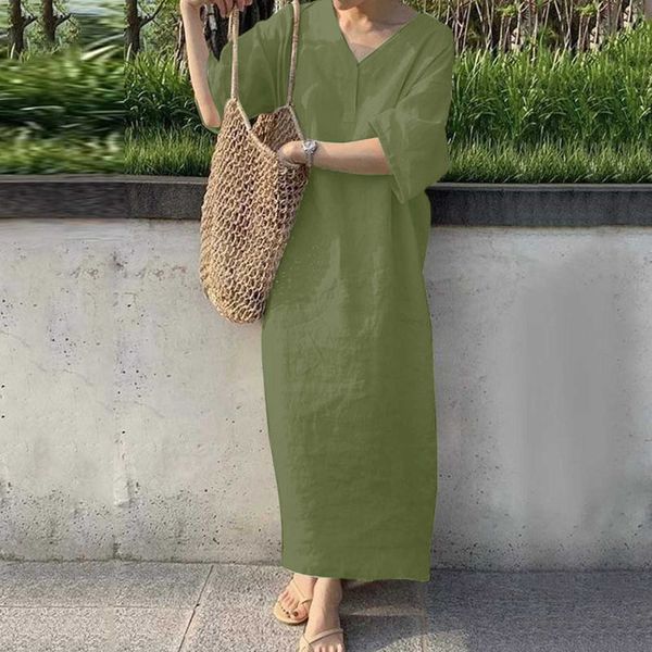 loose beach long dress womens solid v neck dress sundress elegant oversize robe vintage pockets beach retro swing dress vestidos, Black;gray
loose beach long dress womens solid v neck dress sundress elegant oversize robe vintage pockets beach retro swing dress vestidos, Black;gray