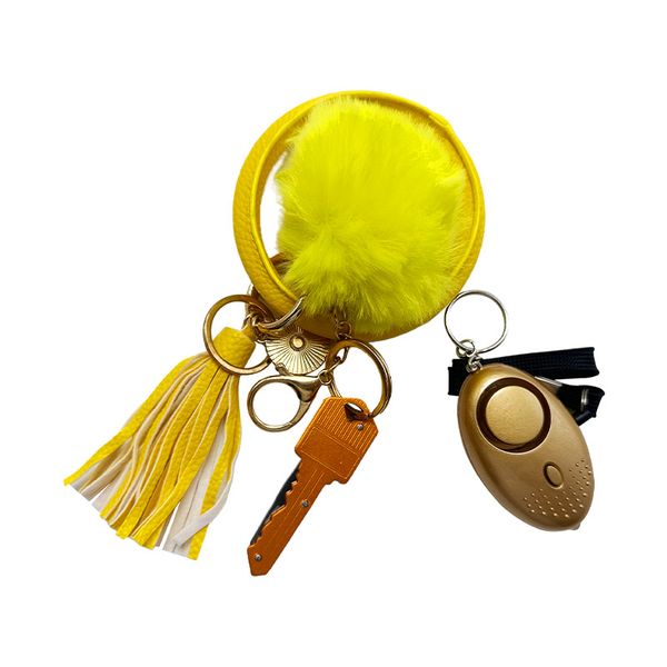 yellow 8 coloe explosive 4-piece self-defense keychain alarm leather wrist strap hairball knife women's self-defense keychain, Silver
yellow 8 coloe explosive 4-piece self-defense keychain alarm leather wrist strap hairball knife women's self-defense keychain, Silver