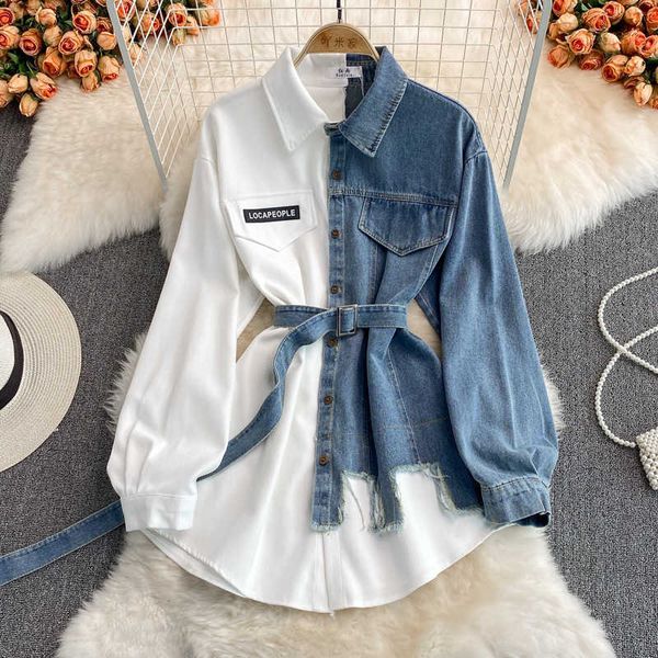 summer fashion spring designer women graphic shirts patchwork casual one piece clothes long sleeve denim clothing lady blouseset, White
summer fashion spring designer women graphic shirts patchwork casual one piece clothes long sleeve denim clothing lady blouseset, White