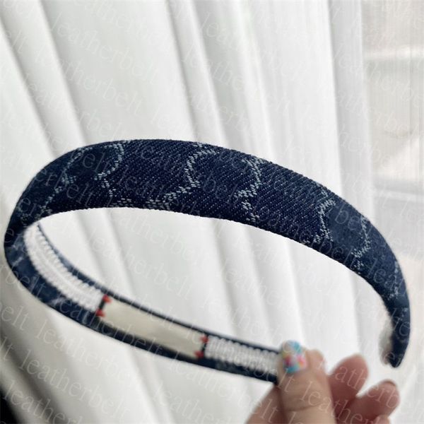 headwear denim headband high luxury designer letter hairband fashion lightweight simple and generous holiday