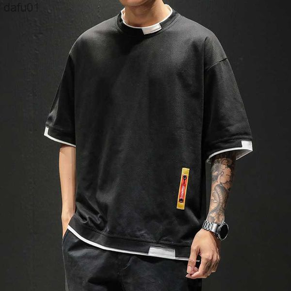 new summer men's t shirt fashion patchwork short sleeve t shirt mens cotton oversized casual o neck streetwear hip hop tees l230520, White;black
new summer men's t shirt fashion patchwork short sleeve t shirt mens cotton oversized casual o neck streetwear hip hop tees l230520, White;black