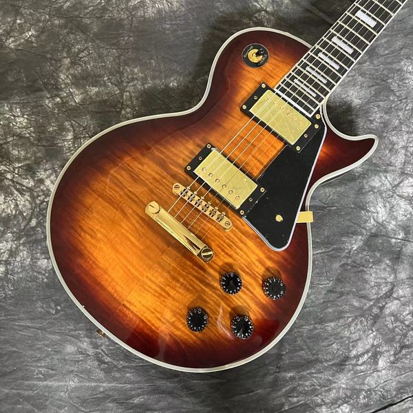 electric guitar sunburst color tiger flame 6 stings guitar rosewood fingerboard golden hardware
electric guitar sunburst color tiger flame 6 stings guitar rosewood fingerboard golden hardware