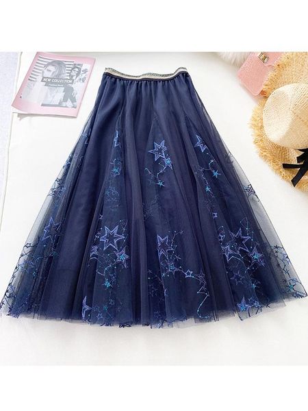 capris heavy work elegant star embroidered women skirts sequined high waist mesh skirt summer big swing galaxy fairy long tulle skirt, Black;white
capris heavy work elegant star embroidered women skirts sequined high waist mesh skirt summer big swing galaxy fairy long tulle skirt, Black;white