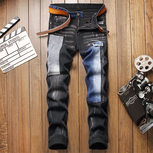 mens cool rips stretch designer jeans distressed ripped biker slim fit washed motorcycle denim men s hip hop fashion man pants splice contra, Blue
mens cool rips stretch designer jeans distressed ripped biker slim fit washed motorcycle denim men s hip hop fashion man pants splice contra, Blue