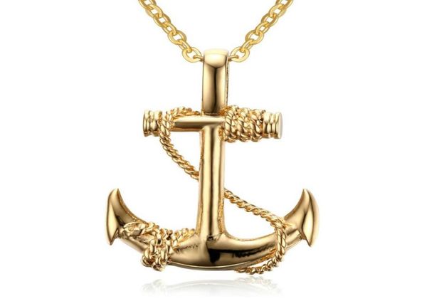 men039s anchor and rope silver plated gold color necklace pendant stainless steel chain vintage necklaces9388309
men039s anchor and rope silver plated gold color necklace pendant stainless steel chain vintage necklaces9388309