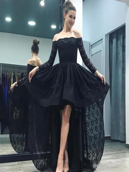 simple black hilo prom dresses off shoulder long sleeves evening dress lace front short back long formal party gown custom m3981612
simple black hilo prom dresses off shoulder long sleeves evening dress lace front short back long formal party gown custom m3981612