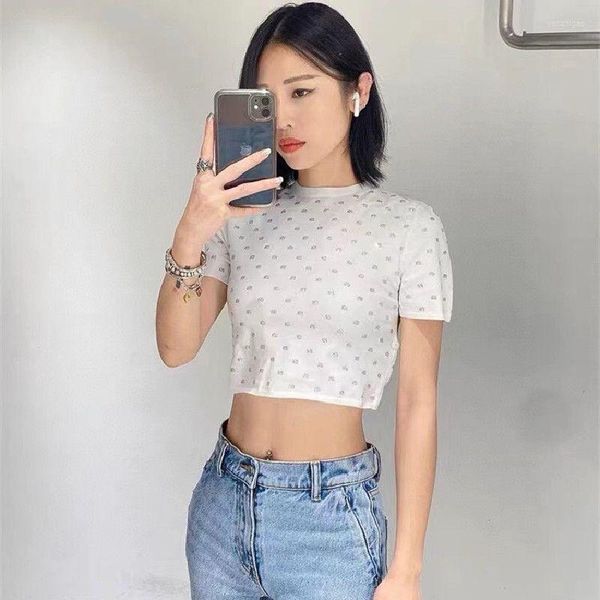 women's t shirts fashion brand 2023 early spring set diamond slim fit knitted short-sleeved shirt a full short sleeve t-shirt women, White
women's t shirts fashion brand 2023 early spring set diamond slim fit knitted short-sleeved shirt a full short sleeve t-shirt women, White