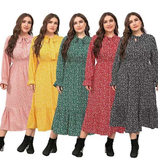 5xl plus size women clothing elegant long sleeves polka point female maxi dress casual travel vacation chiffon dress, Black
5xl plus size women clothing elegant long sleeves polka point female maxi dress casual travel vacation chiffon dress, Black