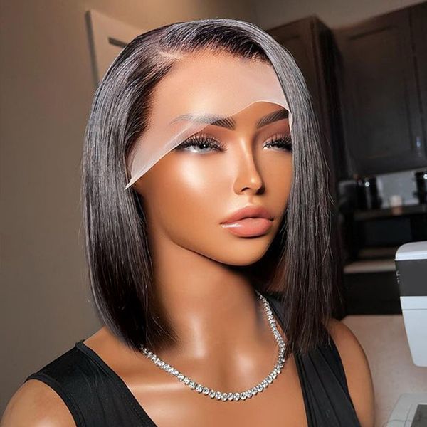 short straight bob wig lace front human hair wigs for women 13x4 glueless hd lace frontal wig pre plucked remy closure wig, Black;brown
short straight bob wig lace front human hair wigs for women 13x4 glueless hd lace frontal wig pre plucked remy closure wig, Black;brown