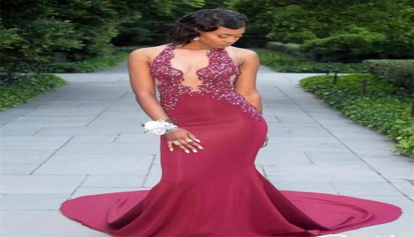 long dark red elegant mermaid black girl prom dresses 2019 halter backless court long train stretch formal evening gowns wear7744438
long dark red elegant mermaid black girl prom dresses 2019 halter backless court long train stretch formal evening gowns wear7744438