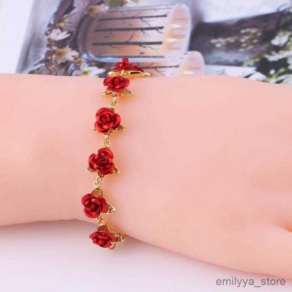 charm bracelets rose flower chain bracelets gold color romantic hand bracelet for lover women elegant jewelry valentine gifts accessories, Golden;silver
charm bracelets rose flower chain bracelets gold color romantic hand bracelet for lover women elegant jewelry valentine gifts accessories, Golden;silver