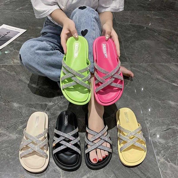 sandals fashion candy colored cross diamond slippers for womens summer outdoor new slides with soft soles flip flops 230417, Black
sandals fashion candy colored cross diamond slippers for womens summer outdoor new slides with soft soles flip flops 230417, Black