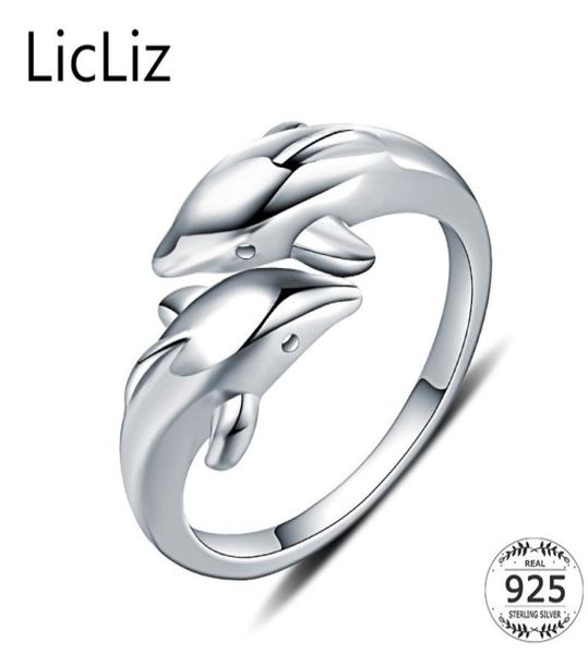 licliz real 925 sterling silver animal rings for women finger band dolphin ring plain open adjustable rings anillos mujer lr0409 s3770541, Slivery;golden
licliz real 925 sterling silver animal rings for women finger band dolphin ring plain open adjustable rings anillos mujer lr0409 s3770541, Slivery;golden