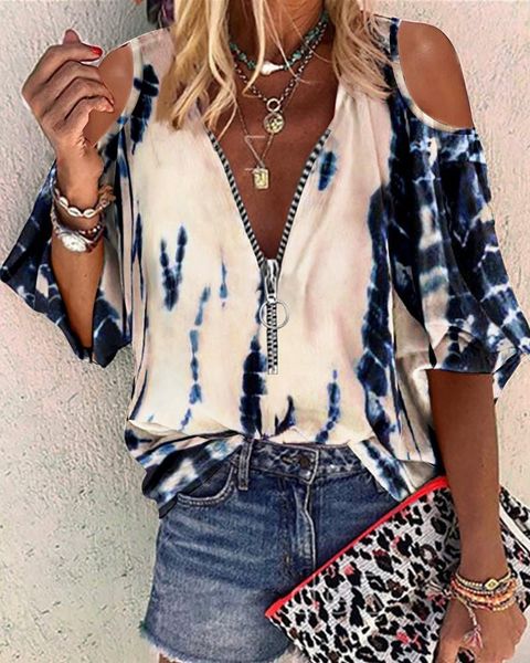 men's sweaters summer women t-shirts off shoulder short sleeve tie dye printing shirts blouses zip up v neck women's clothing, White;black
men's sweaters summer women t-shirts off shoulder short sleeve tie dye printing shirts blouses zip up v neck women's clothing, White;black