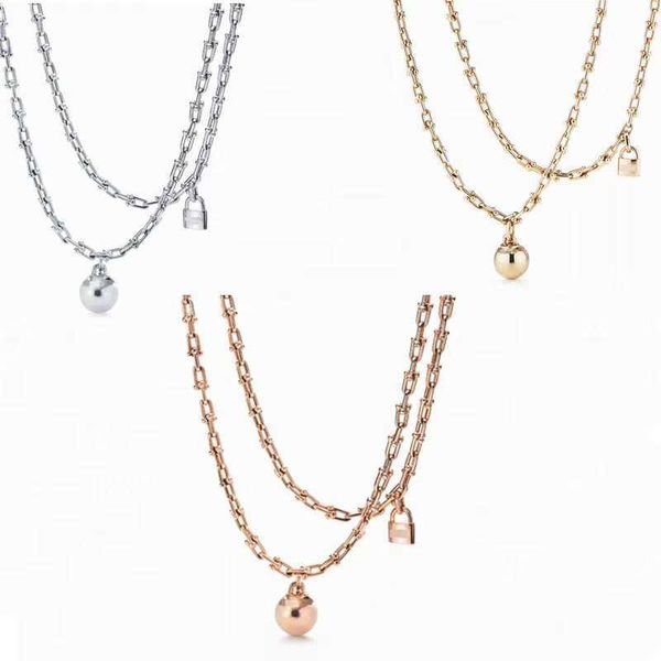 designer tiffay 925 sterling silver double layer u-shaped horseshoe chain ball lock pendant popular tee family gold plated necklace, Black
designer tiffay 925 sterling silver double layer u-shaped horseshoe chain ball lock pendant popular tee family gold plated necklace, Black