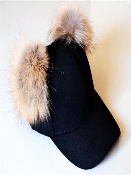 cotton baseball cap with two pom pom faux fur hats adjustable snapback hat caps 1111129, Blue;gray
cotton baseball cap with two pom pom faux fur hats adjustable snapback hat caps 1111129, Blue;gray