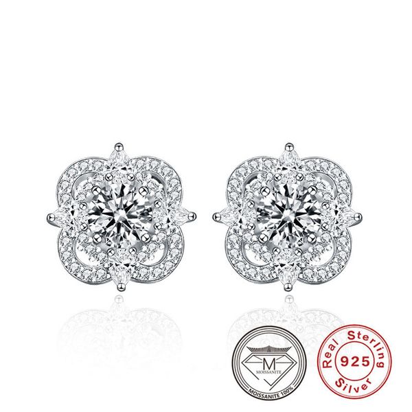 925 sterling silver moissanite clover earrings platinum plated silver stud earrings for women, Golden;silver
925 sterling silver moissanite clover earrings platinum plated silver stud earrings for women, Golden;silver