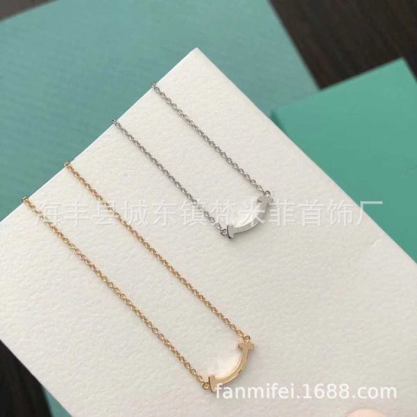 internet celebrity home smile necklace women's small mini 18k gold premium collar chain overlay valentiffayne's day gift, Black
internet celebrity home smile necklace women's small mini 18k gold premium collar chain overlay valentiffayne's day gift, Black