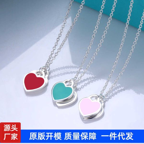 versatile titanium steel enamel love necklace women's tiffay two heart blue red pink pendant collarbone chain, Black
versatile titanium steel enamel love necklace women's tiffay two heart blue red pink pendant collarbone chain, Black