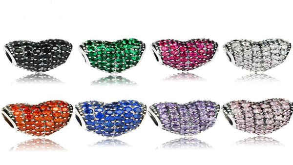 8 colors authentic 925 sterling silver heart bead charm with cz fit original bracelet diy jewelry making whole97068519077509, Black
8 colors authentic 925 sterling silver heart bead charm with cz fit original bracelet diy jewelry making whole97068519077509, Black