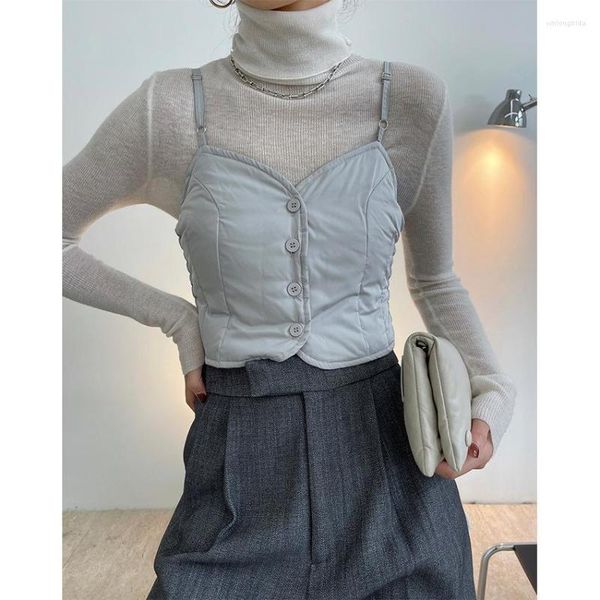 women's tanks winter style fashionable down jacket suspender vest warm casual under wrap chest blouse women, White
women's tanks winter style fashionable down jacket suspender vest warm casual under wrap chest blouse women, White