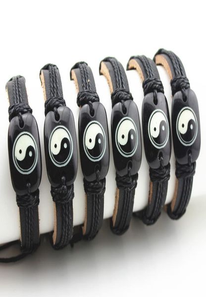 jewelry whole 12pcs eastern civilization taoist tai chi yin yang leather bracelets surfer bangle amulet gift mb086928387, Black
jewelry whole 12pcs eastern civilization taoist tai chi yin yang leather bracelets surfer bangle amulet gift mb086928387, Black