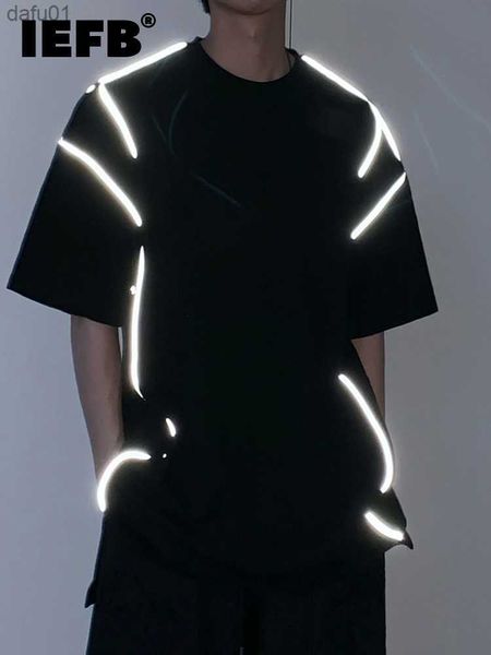 iefb men's t-shirt wear reflective short-sleeved fashion cotton clothes black white loose fit round neck 9y2228 l230520, White;black
iefb men's t-shirt wear reflective short-sleeved fashion cotton clothes black white loose fit round neck 9y2228 l230520, White;black