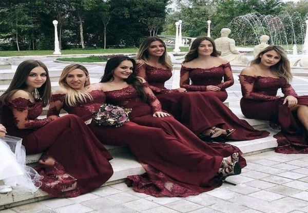 2019 new burgundy bridesmaids dresses off shoulder long sleeve mermaid party gowns custom made maid of honor dress vestido madrinh4039445, White;pink
2019 new burgundy bridesmaids dresses off shoulder long sleeve mermaid party gowns custom made maid of honor dress vestido madrinh4039445, White;pink