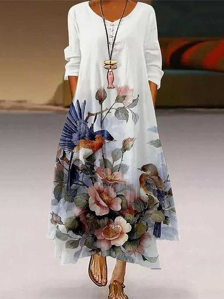 women's long maxi dress casual shift dress print dress floral fashion casual outdoor daily weekend pocket print 3/4 length sleeve v nec, Black;gray
women's long maxi dress casual shift dress print dress floral fashion casual outdoor daily weekend pocket print 3/4 length sleeve v nec, Black;gray