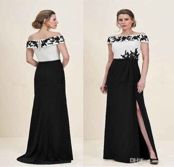 modest white and black side split long mother of the bride dresses 2018 bateau neck black applique zipper back wedding guest dress1587801, Black;red
modest white and black side split long mother of the bride dresses 2018 bateau neck black applique zipper back wedding guest dress1587801, Black;red