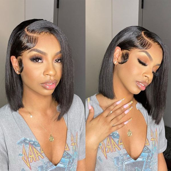 straight bob wig lace front human hair wigs for women brazilian human hair hd lace frontal wig natural 13x4 frontal human wig, Black;brown
straight bob wig lace front human hair wigs for women brazilian human hair hd lace frontal wig natural 13x4 frontal human wig, Black;brown