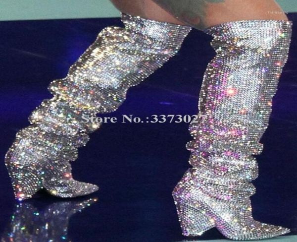 glitter spike heels crystal knee high boots woman bling bling rhinestone long boots pointed toe shinning knight18845644, Black
glitter spike heels crystal knee high boots woman bling bling rhinestone long boots pointed toe shinning knight18845644, Black