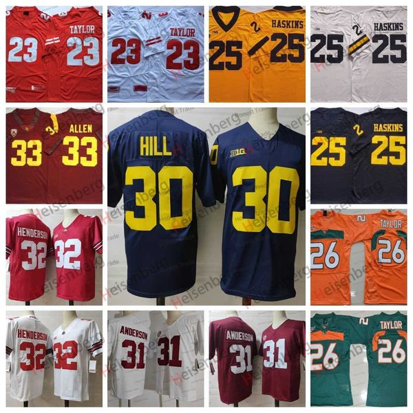 american college wear ncaa 23 jonathan football jersey 25 hassan haskins 26 sean taylor 27 eddie george 30 hill 31 anderso 32 henderson alle, Black 
american college wear ncaa 23 jonathan football jersey 25 hassan haskins 26 sean taylor 27 eddie george 30 hill 31 anderso 32 henderson alle, Black