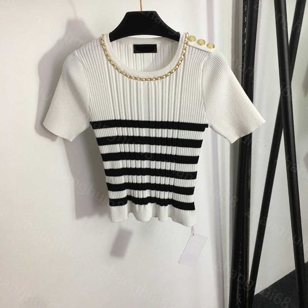 23ss womens designer clothing womens knits b letter shoulder buckle bump color striped hardware chain crewneck short-sleeved sweater womens, White
23ss womens designer clothing womens knits b letter shoulder buckle bump color striped hardware chain crewneck short-sleeved sweater womens, White