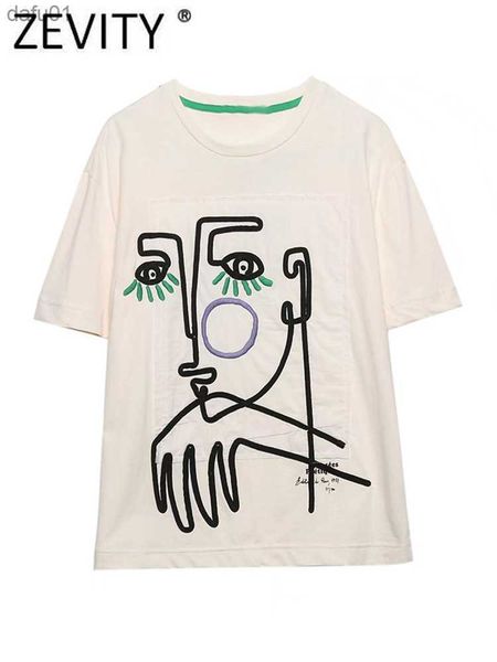 zevity summer women fashion contrast color embroidery casual t shirt female basic o neck short sleeve chic leisure t1194 l230520, White;black
zevity summer women fashion contrast color embroidery casual t shirt female basic o neck short sleeve chic leisure t1194 l230520, White;black